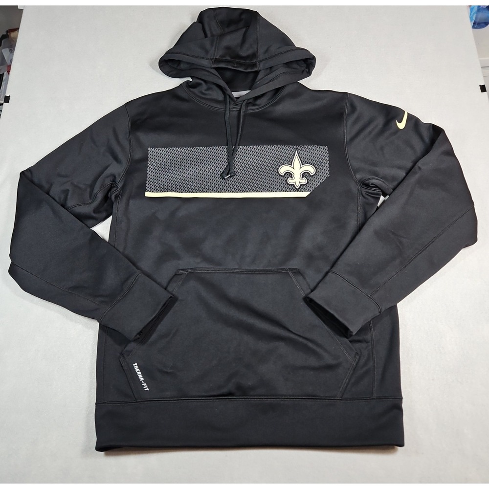 Nike Mens Dri-FIT Black New Orleans Saints NFL Pullover Hoodie Size Small